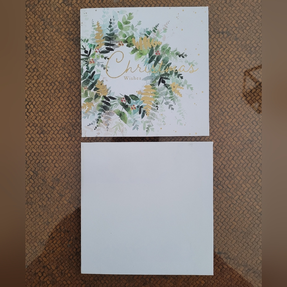 15/$22 Elegant Christmas Wishes Card with Greenery